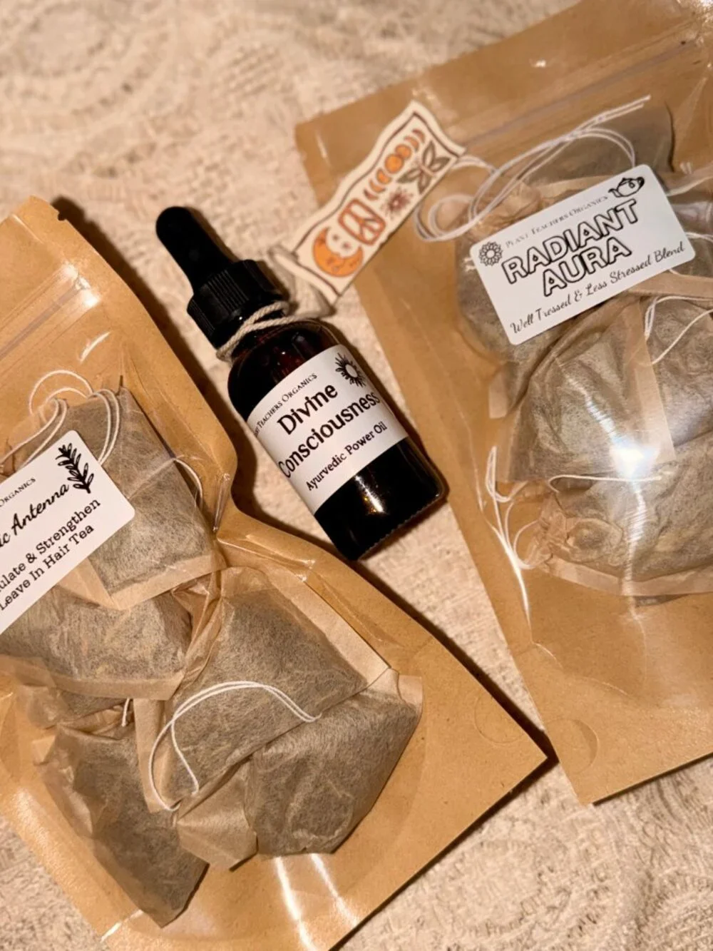 Luscious Locks Hair Gift Bundle (Oil, Rinse, Tea): Ayurvedic Organic Herbs